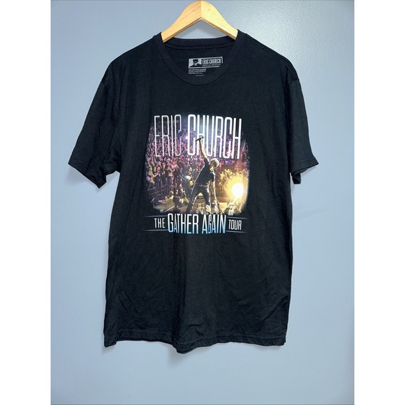 Eric Church Concert Tour T-Shirt The Gather Again Tour Black Short Sleeve Medium - Picture 1 of 5